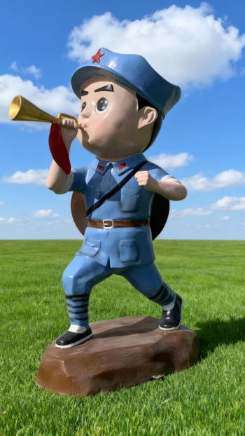 玻璃鋼卡通紅軍雕塑 (15)