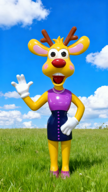 玻璃鋼卡通小鹿雕塑 (4)