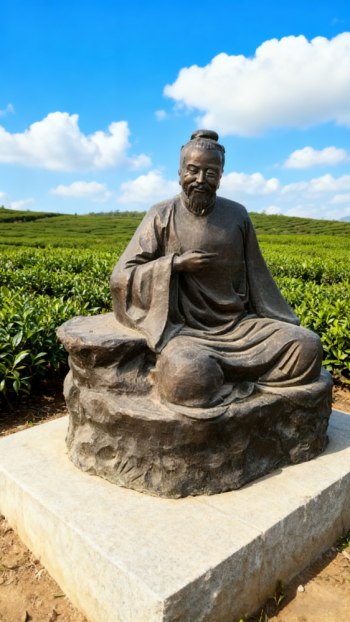 玻璃鋼仿銅陸羽雕塑像