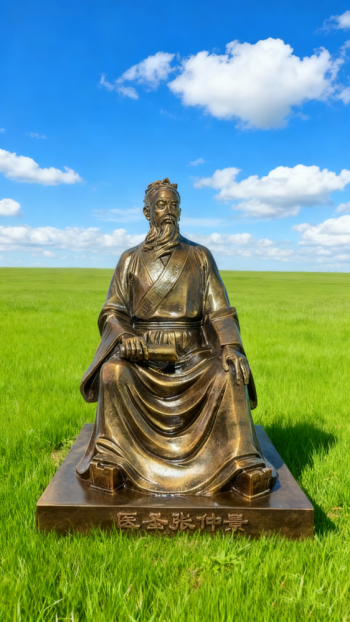 玻璃鋼仿銅張仲景雕塑 (4)