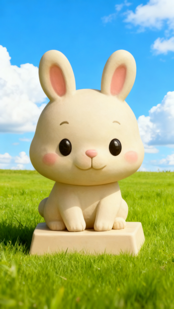 玻璃鋼卡通12生肖兔雕塑 (4)