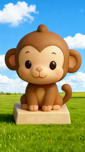 玻璃鋼卡通12生肖猴雕塑 (5)