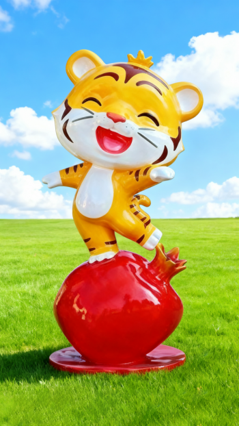 水果底座生肖動物雕塑 (2)