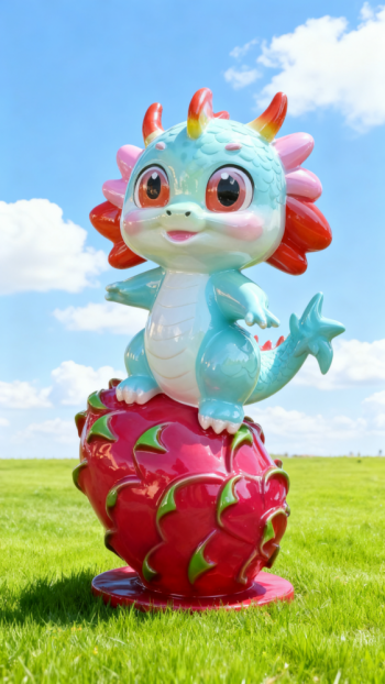 水果底座生肖動物雕塑 (5)