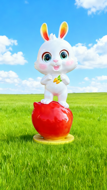 水果底座生肖動物雕塑 (8)