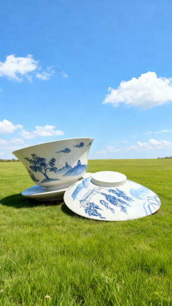 玻璃鋼仿真茶杯雕塑 (1)