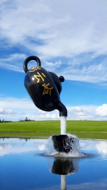 玻璃鋼懸空流水天壺茶壺景觀雕塑 (9)