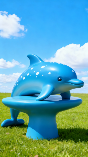 玻璃鋼海豚雕塑 (10)