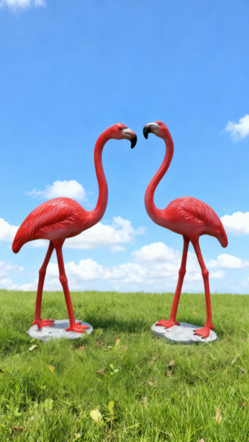 玻璃鋼仿真火烈鳥(niǎo)雕塑 (13)