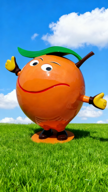 玻璃鋼卡通橙子雕塑 (5)