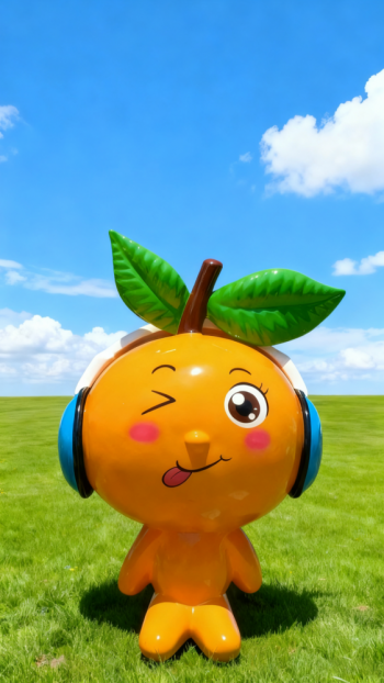 玻璃鋼卡通橙子雕塑 (11)