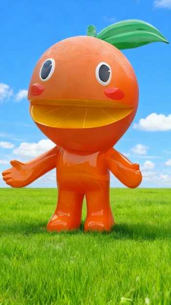 玻璃鋼卡通橙子雕塑 (13)