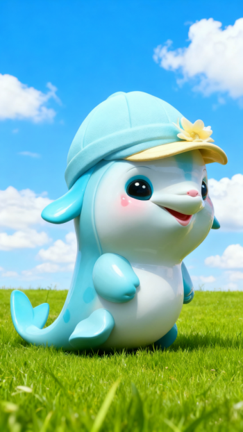 玻璃鋼卡通海豚雕塑 (3)