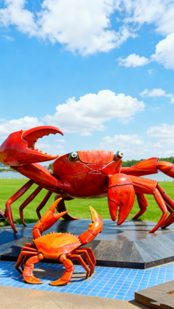 玻璃鋼螃蟹雕塑 (1)