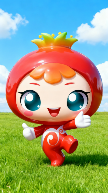 玻璃鋼卡通石榴雕塑公仔 (8)