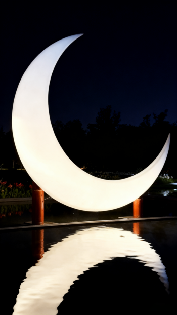 玻璃鋼發(fā)光月亮雕塑 (3)