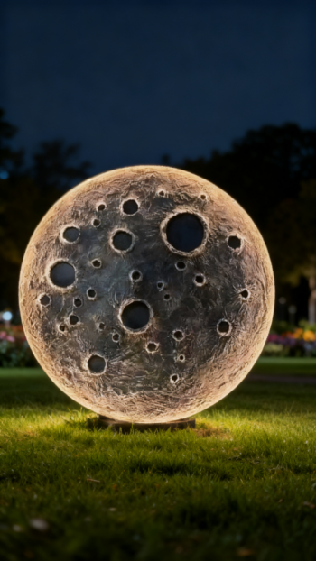 玻璃鋼發(fā)光月球雕塑 (4)