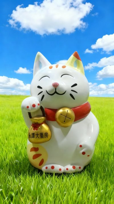 玻璃鋼招財(cái)貓雕塑 (10)