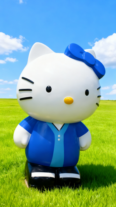 玻璃鋼HelloKitty貓雕塑 (1)