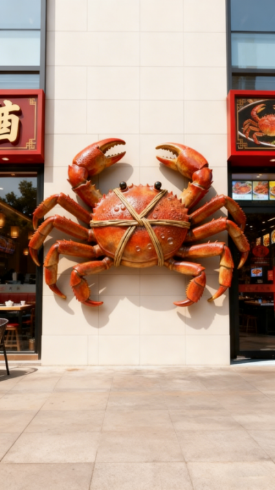 玻璃鋼仿真大閘蟹雕塑