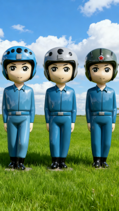 玻璃鋼飛行員雕塑 (4)