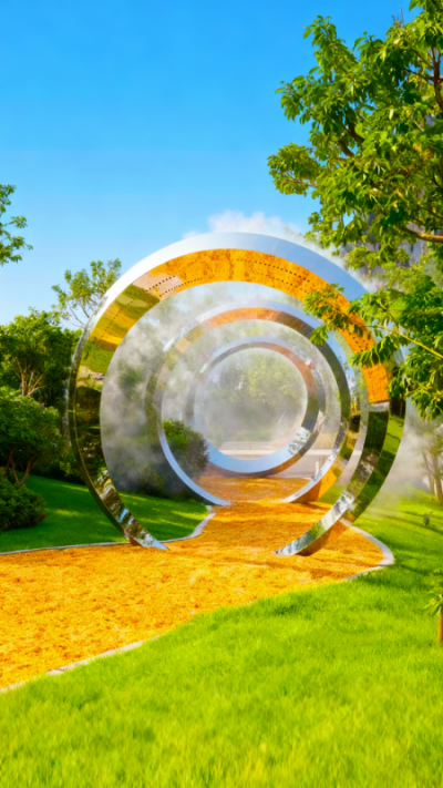 鏤空噴霧不銹鋼圓環(huán)拱門