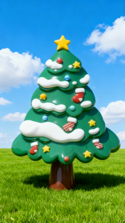 玻璃鋼圣誕樹美陳裝飾雕塑