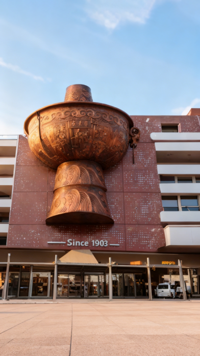 鍛銅火鍋門頭裝飾雕塑