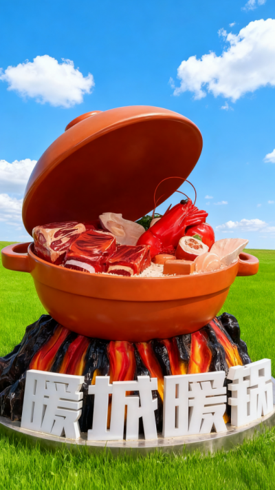 暖鍋景觀雕塑擺件