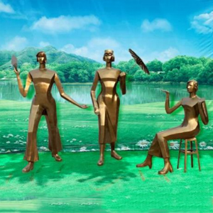 抽象塊面購物美女 人物玻璃鋼材質