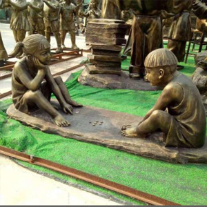 小孩下棋 下象棋 玻璃鋼仿銅童趣系列人物