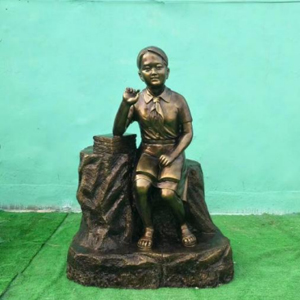 讀書(shū)女孩 玻璃鋼仿銅校園人物擺件