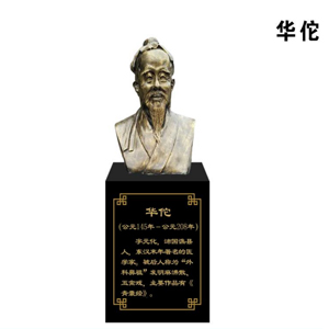 華佗玻璃鋼仿銅半身像 名醫(yī)