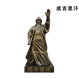 成吉思汗站像 玻璃鋼仿銅人物