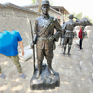 站崗 八路軍玻璃鋼仿銅戰(zhàn)士