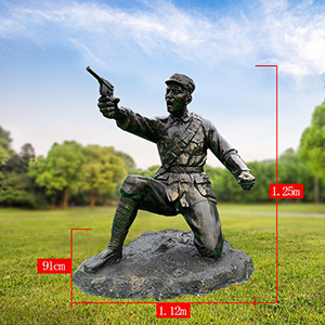 手槍射擊 八路軍玻璃鋼仿銅戰(zhàn)士