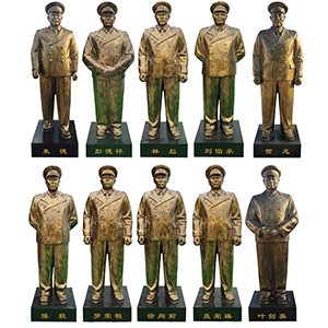 十大元帥整身 玻璃鋼仿銅雕像