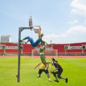 打籃球一組 玻璃鋼體育運動人物