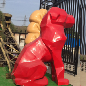 幾何紅狗 玻璃鋼