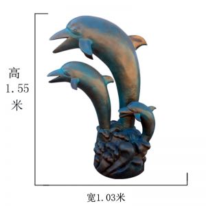 玻璃鋼仿銅拋光海豚