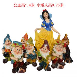 玻璃鋼卡通白雪公主與小矮人