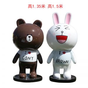 布朗熊妮可兔玻璃鋼卡通