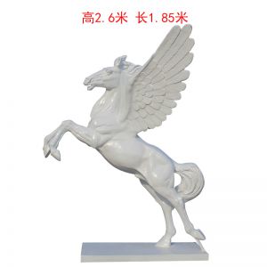 玻璃鋼白色飛天立樁馬