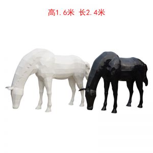 玻璃鋼抽象低頭馬