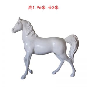 玻璃鋼純白仿真馬
