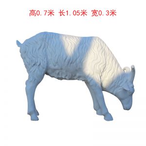 玻璃鋼低頭吃草綿羊仿真