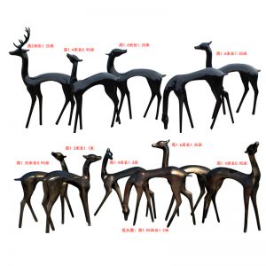 仿銅抽象玻璃鋼帶角抽象鹿