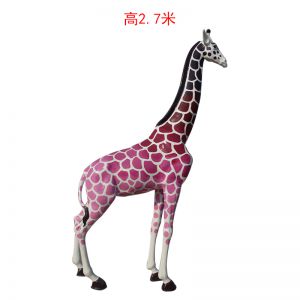 玻璃鋼漸變彩繪色長頸鹿（微側(cè)頭）