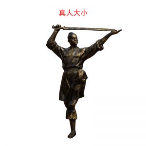 仿銅玻璃鋼聞雞起舞人物