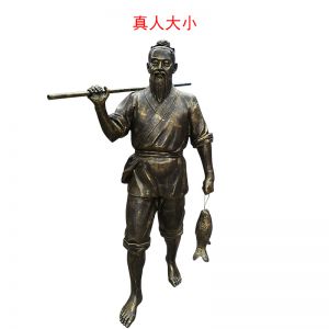 民俗生活人物 漁夫玻璃鋼仿銅